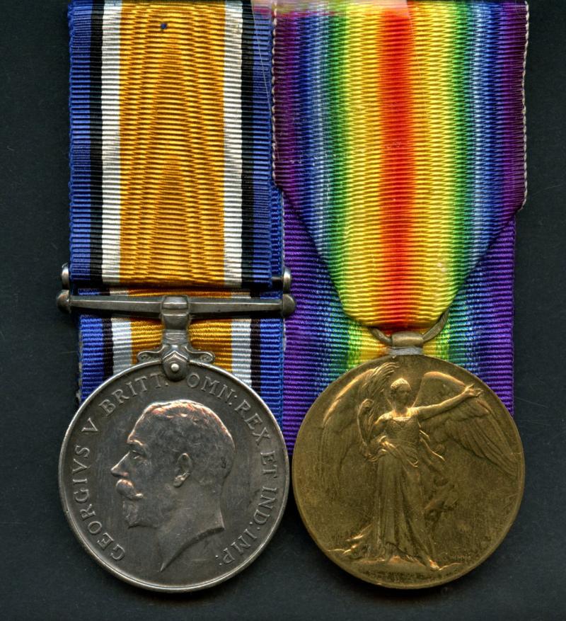WW1 British War & Victory Medals Pair To Pte Harold J Smith, Rifle Brigade attached to 1/28th London Regiment Artist Rifles