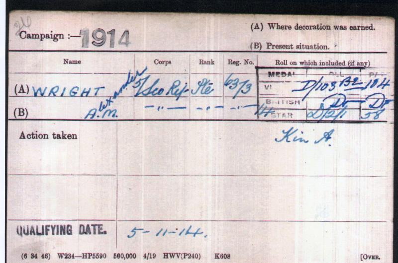 WW1 1914 Mons Trio Medals To Sgt Alexander Milne Wright, 5th , Cameronians (Scottish Rifles)