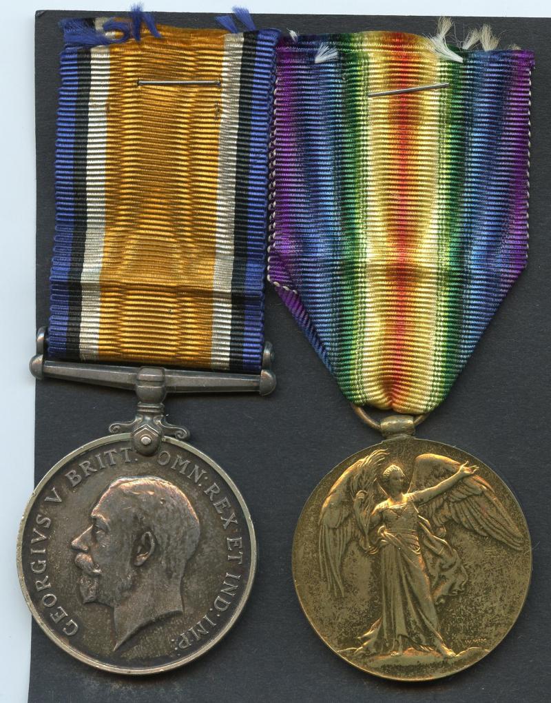 WW1 British War & Victory Medals Pair To Pte Cerdic R Emmett, Devonshire Regiment