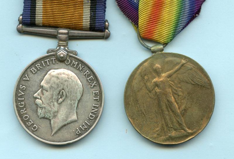 WW1 British War & Victory Medals Pair To Pte William H Bridle, Devonshire Regiment