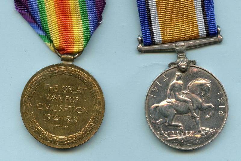WW1 British War & Victory Medals Pair To Pte William Sharp, Kings Own Yorkshire Light Infantry