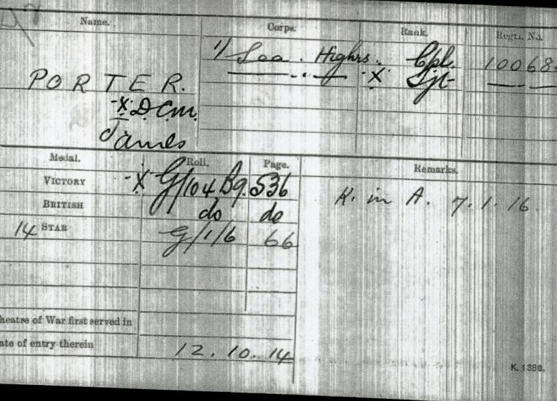 WW1 1914 Mons Star To Sgt James Porter, D.C.M. Sgt Porter 1st Bn., Seaforth Highlanders